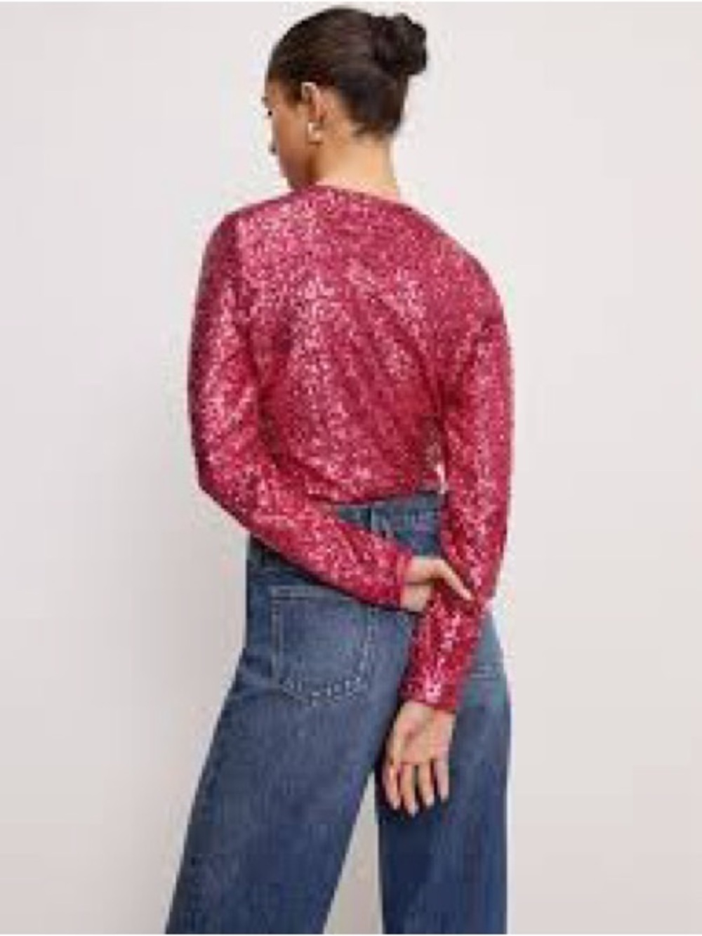 NWT Good American Pink Sequin Cardigan 3X - Picture 2 of 12